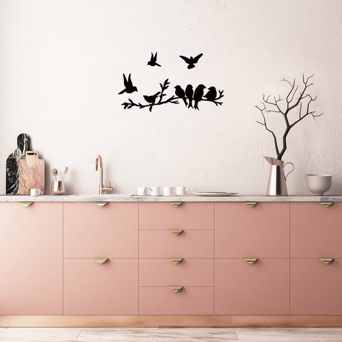 Wallity Accesorio de Pared de Metal Decorativo Bırd Communıty - 4 Piezas - Negro Wallity Accesorio de Pared de Metal Decorativo Bırd Communıty - 4 Piezas - Negro